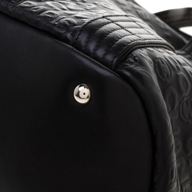 Pre Owned Chanel Black 31 Rue Cambon Embossed Leather Large Satchel