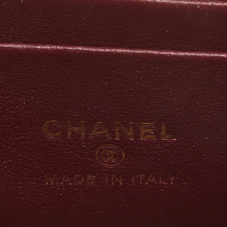 Pre Owned Chanel Burgundy Quilted Leather Pick Me Up Vanity Bag