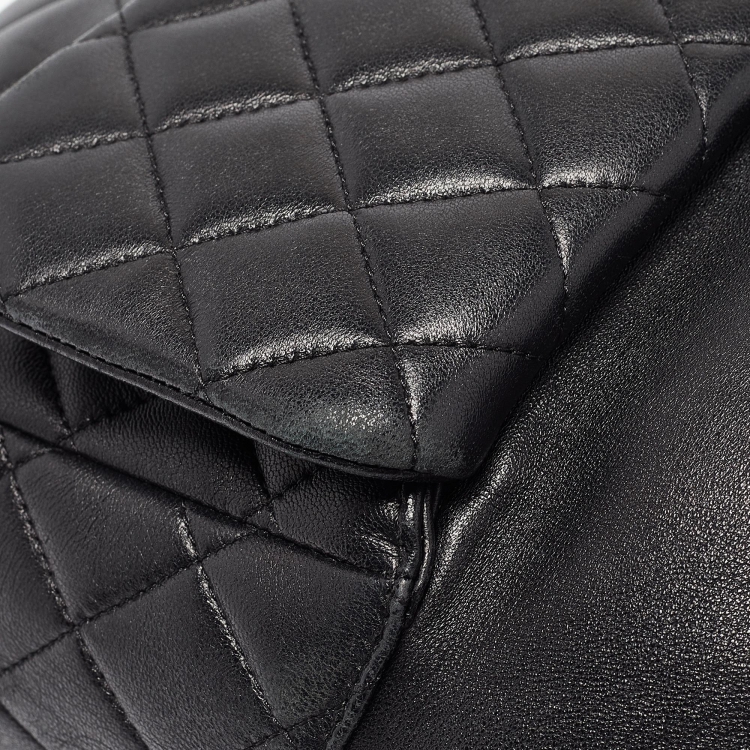 Pre Owned Chanel Black Quilted Leather Seoul Backpack