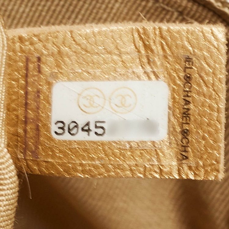 Pre Owned Chanel Gold Quilted Leather Large 19 Flap Bag