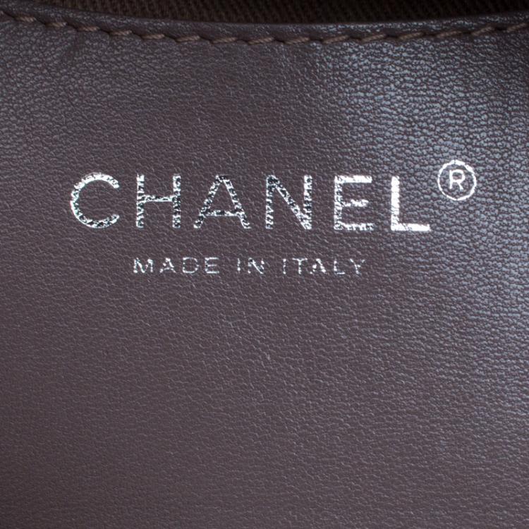 Pre Owned Chanel Moose Green Quilted Patent Leather Large Just Mademoiselle Bowling Bag