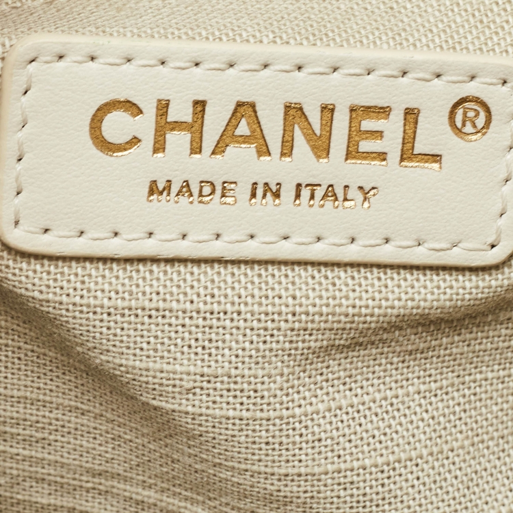 Pre Owned Chanel Cream Canvas Small Deauville Tote
