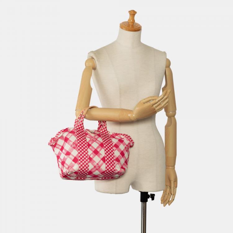 Pre Owned Chanel Canvas Gingham Handbag