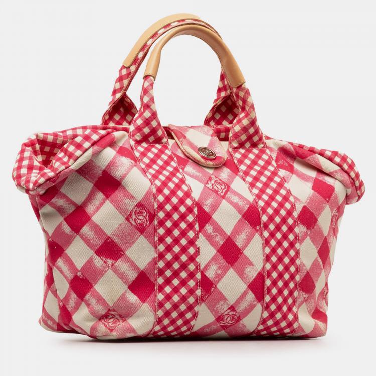 Pre Owned Chanel Canvas Gingham Handbag
