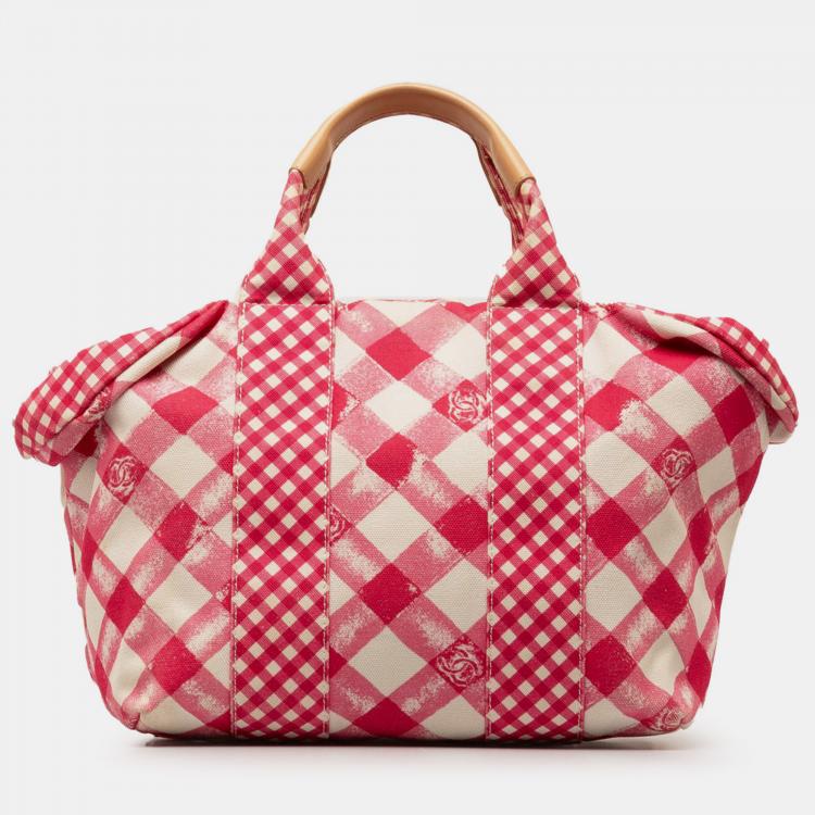 Pre Owned Chanel Canvas Gingham Handbag
