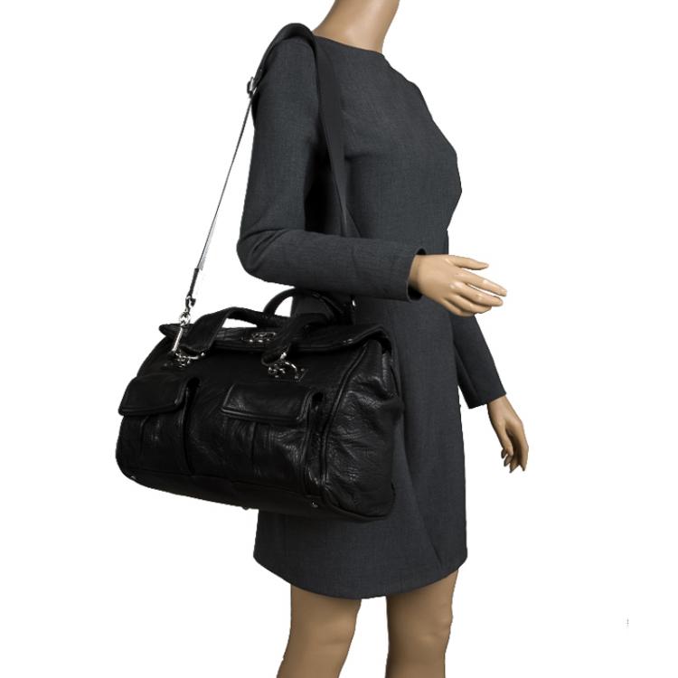Pre Owned Chanel Black Quilted Soft Leather CC Bowler Bag