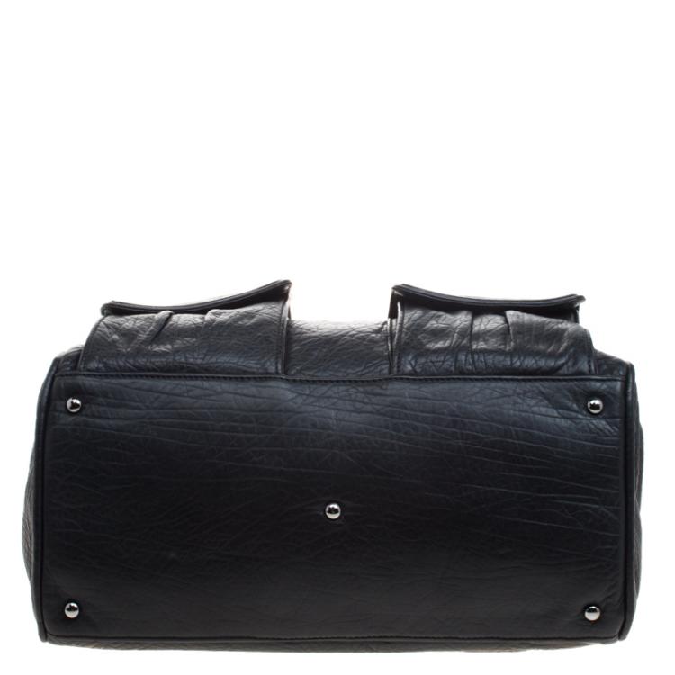 Pre Owned Chanel Black Quilted Soft Leather CC Bowler Bag