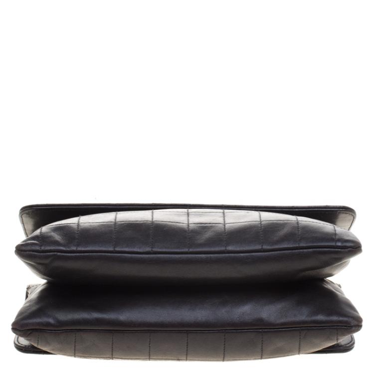 Pre Owned Chanel Black Chocolate Bar Leather Reissue Flap Bag