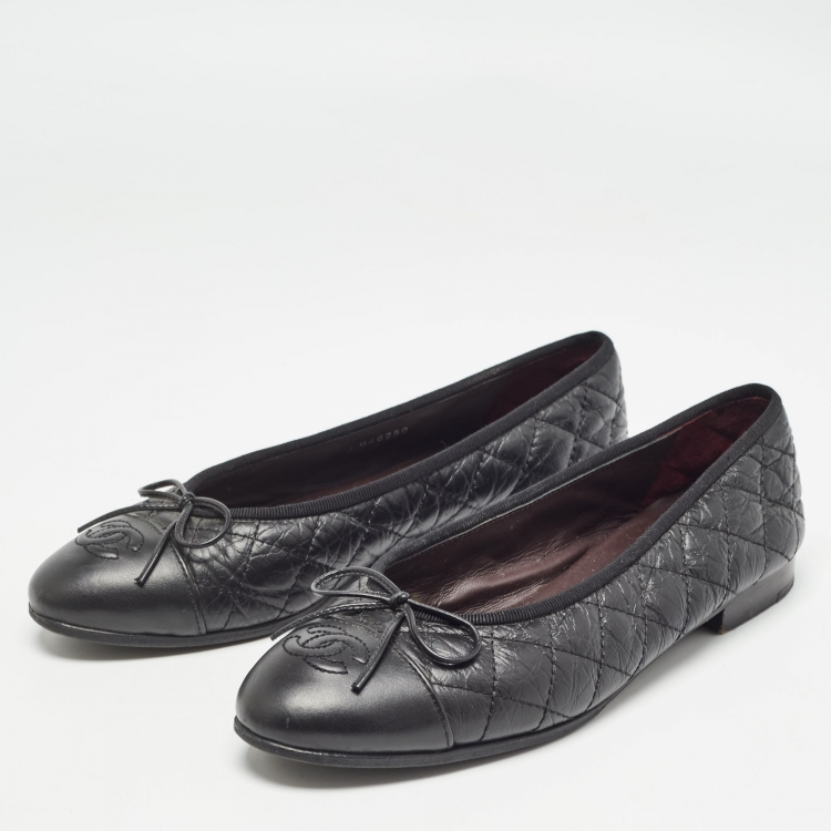 Chanel patent leather flats deals