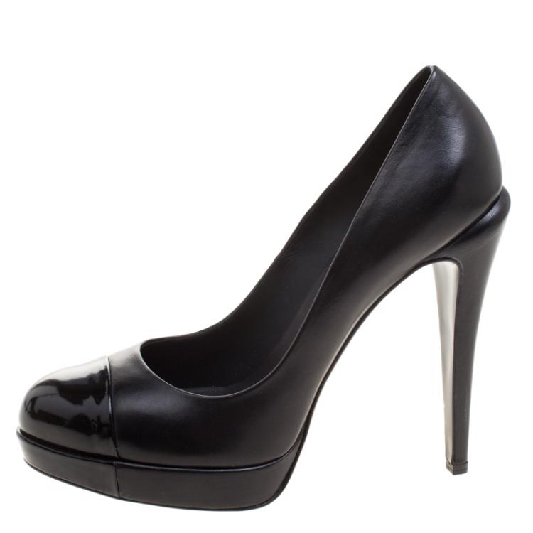 Chanel Cap Toe Pumps in Black Size 40.5 | MTYCI