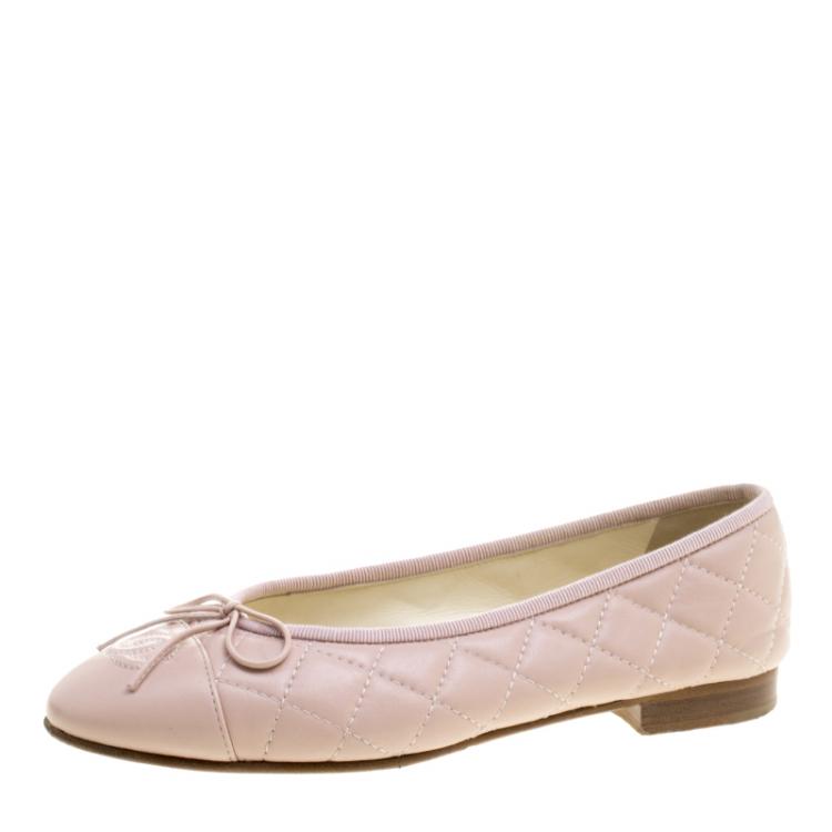 Ballet flats Chanel Pink size 35.5 EU in Suede - 26252901