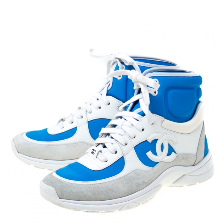 chanel sneakers white blue