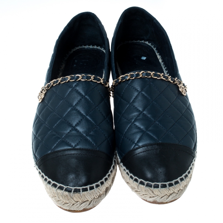 navy blue chanel espadrilles