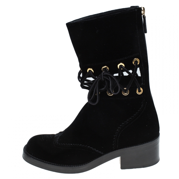 Chanel Black Velvet Camellia Flower Rain Boots Size 6537  Yoogis Closet