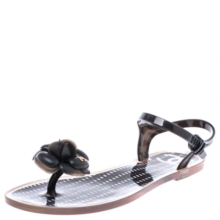 chanel cc jelly slides