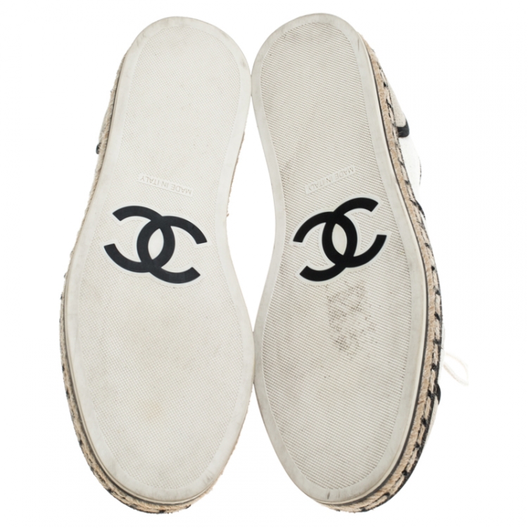 Pre Owned Chanel Beige Canvas 16C Espadrille Sneakers Size 36.5