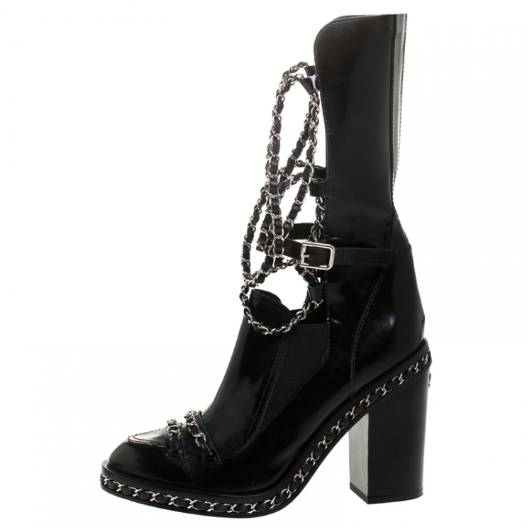 chanel black lace up combat boots  OFF56 Free Delivery