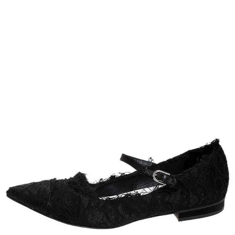 lace pointed toe flats