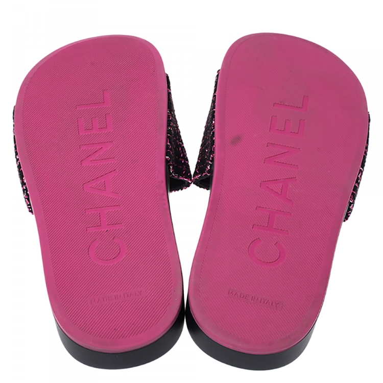 pink chanel slides
