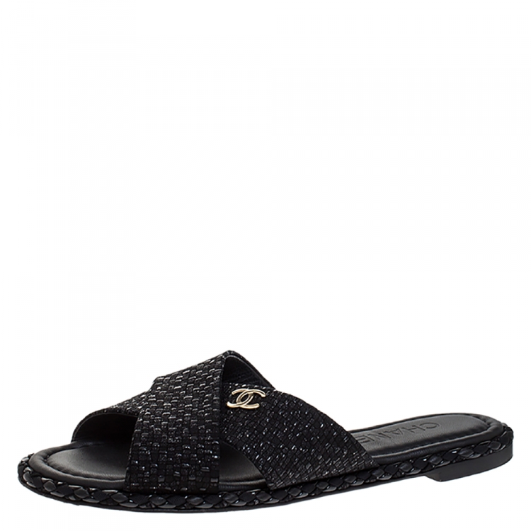 Chanel criss hot sale cross sandals