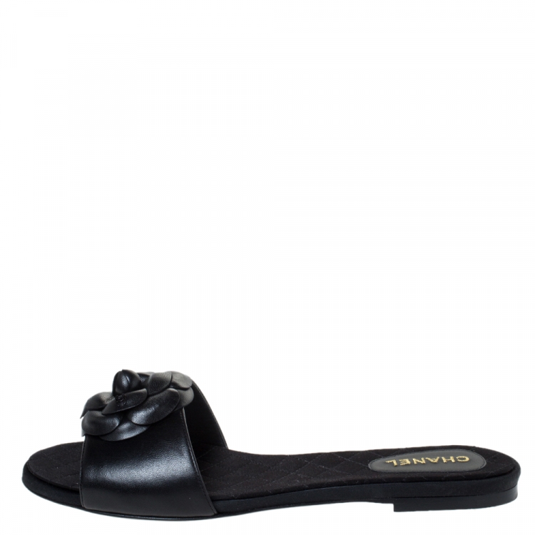 Chanel Black Leather Strap CC Quilted Flip Flop Thong Sandals Size 42  Chanel | The Luxury Closet