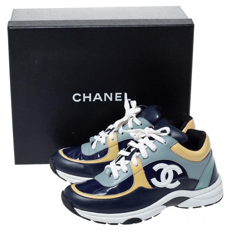 Chanel Multicolor Leather Cc Low Top Sneakers Size 38 Chanel Tlc