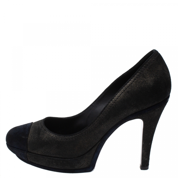 navy blue platform shoes