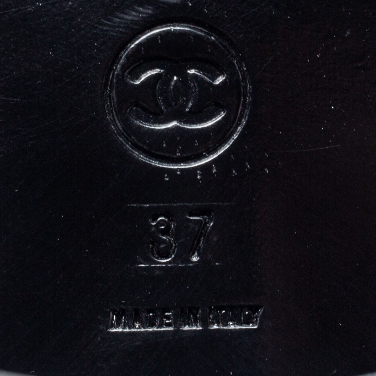 Pre Owned Chanel Black Suede Knee Length Boots Size 37