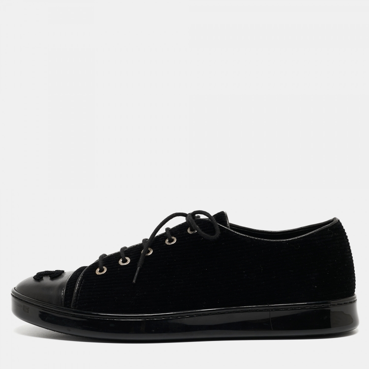 Chanel black hot sale velvet sneakers