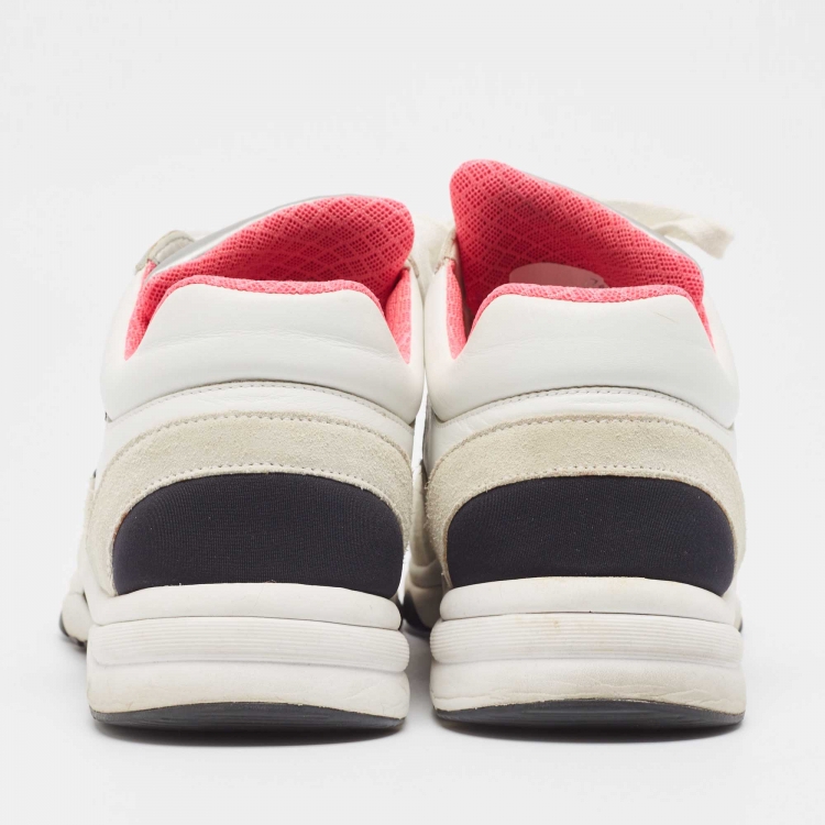 Pre Owned Chanel Multicolor Suede and Leather CC Low Top Sneakers Size 39