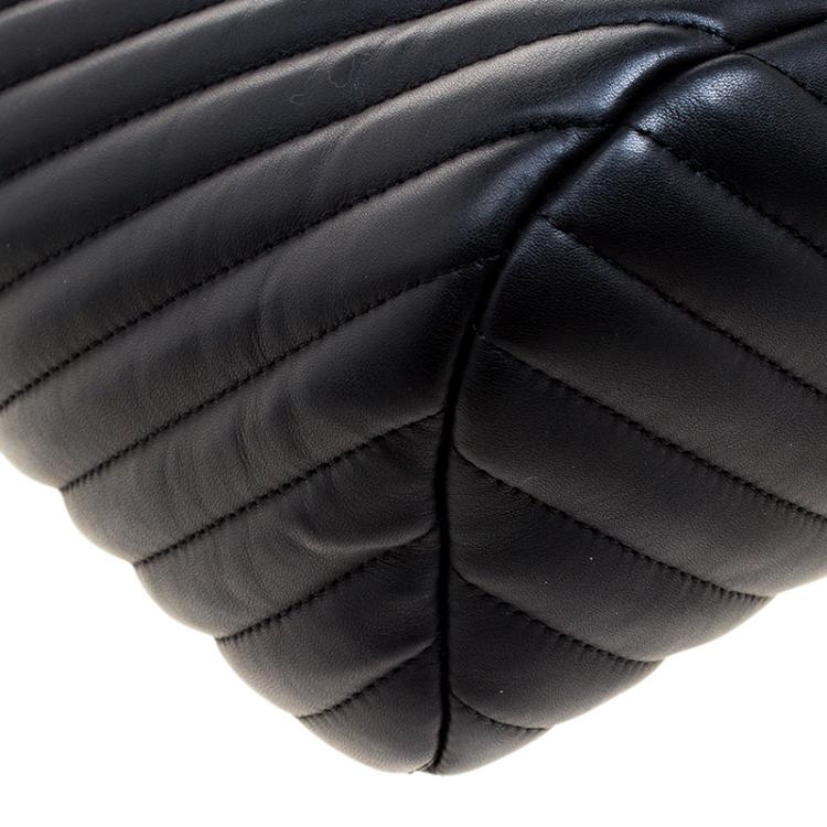 Pre Owned Chanel Black Chevron Quilted Leather Small Urban Spirit Backpack