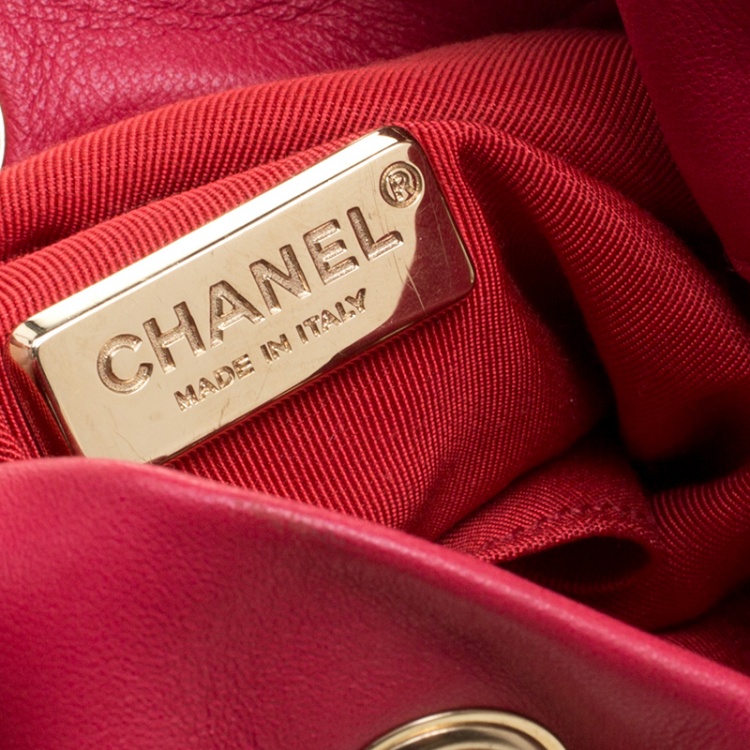 Pre Owned Chanel Red Quilted Leather Small Seoul Backpack