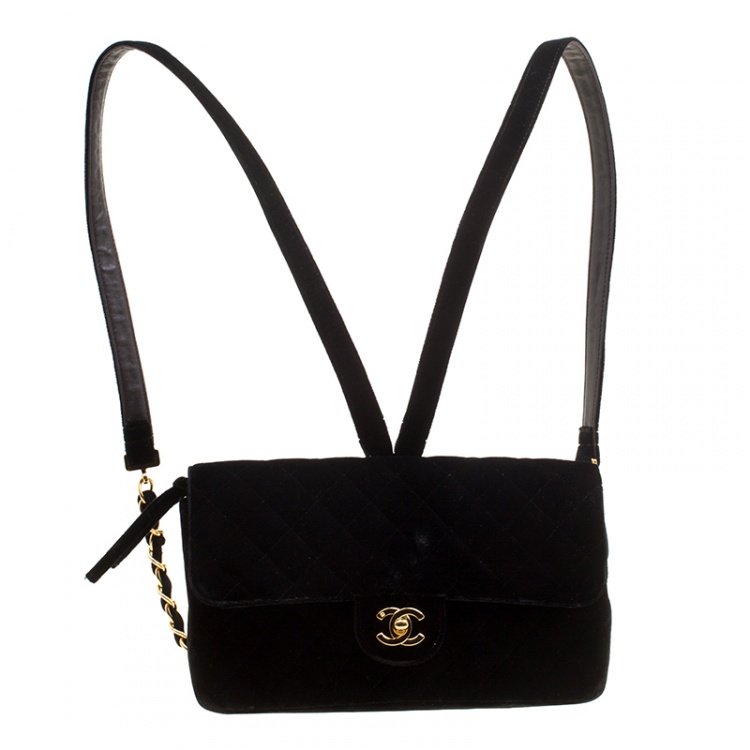 Chanel Black Velvet Vintage Backpack Chanel | The Luxury Closet