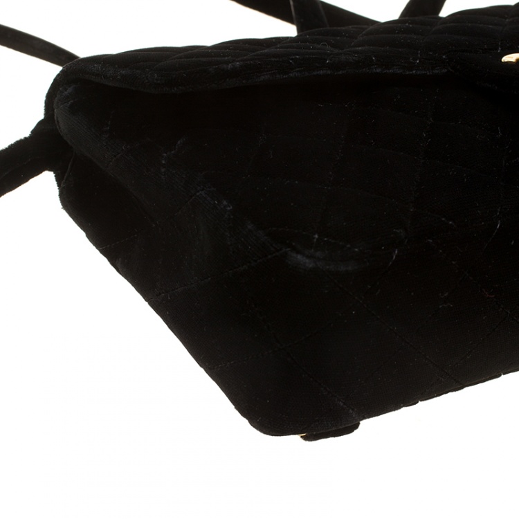 Pre Owned Chanel Black Velvet Vintage Backpack