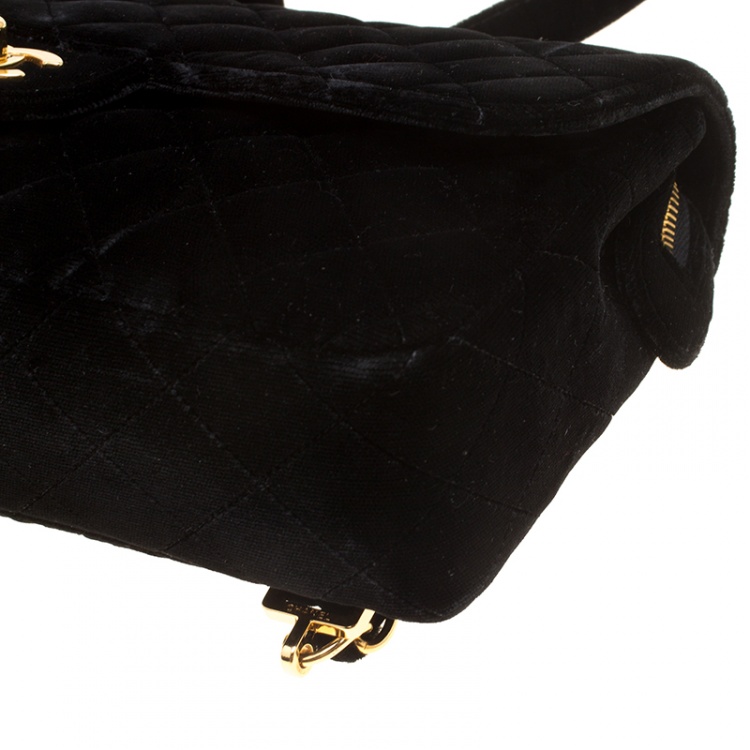 Pre Owned Chanel Black Velvet Vintage Backpack