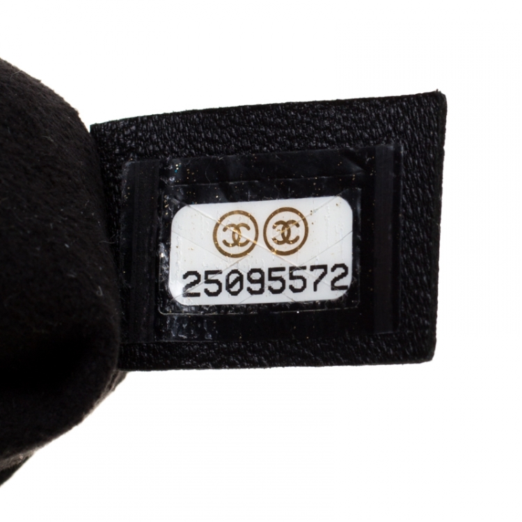 Pre Owned Chanel Black Pleats Leather CC Drawstring Backpack