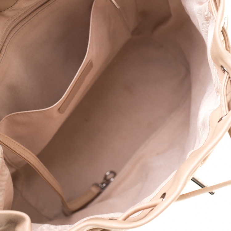 Pre Owned Chanel Beige Quilted Leather Urban Spirit Backpack