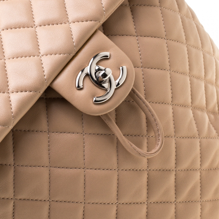 Pre Owned Chanel Beige Quilted Leather Urban Spirit Backpack