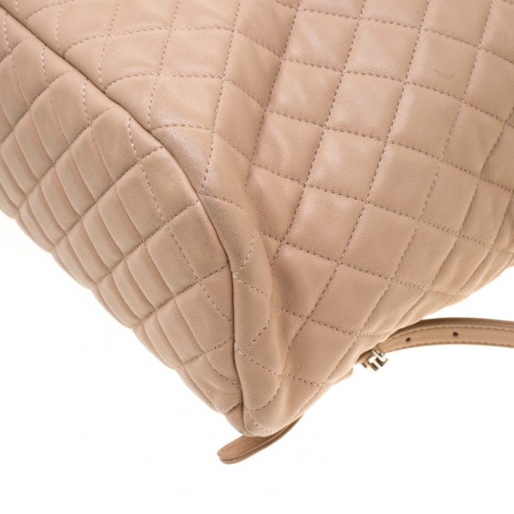 Pre Owned Chanel Beige Quilted Leather Urban Spirit Backpack