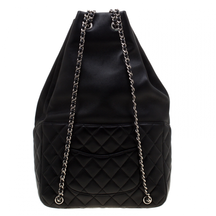 مملوكة مسبقًا Chanel Black Quilted Leather Seoul Backpack