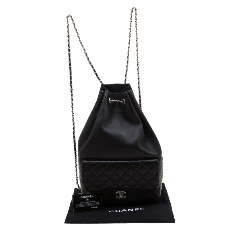 مملوكة مسبقًا Chanel Black Quilted Leather Seoul Backpack