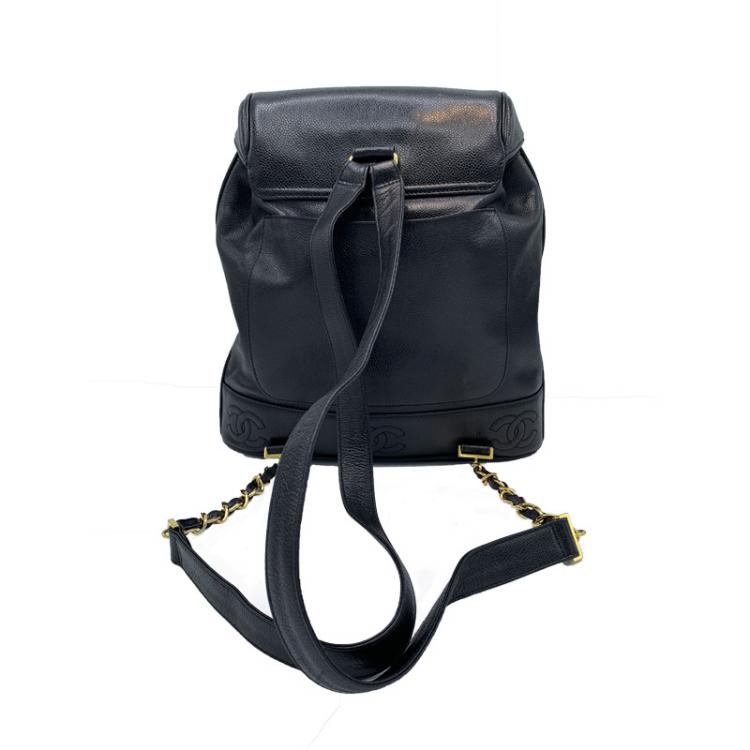 مملوكة مسبقًا Chanel Black Leather CC Vintage Backpack