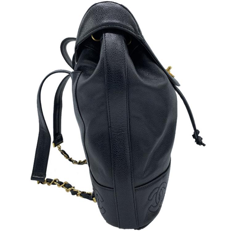 مملوكة مسبقًا Chanel Black Leather CC Vintage Backpack