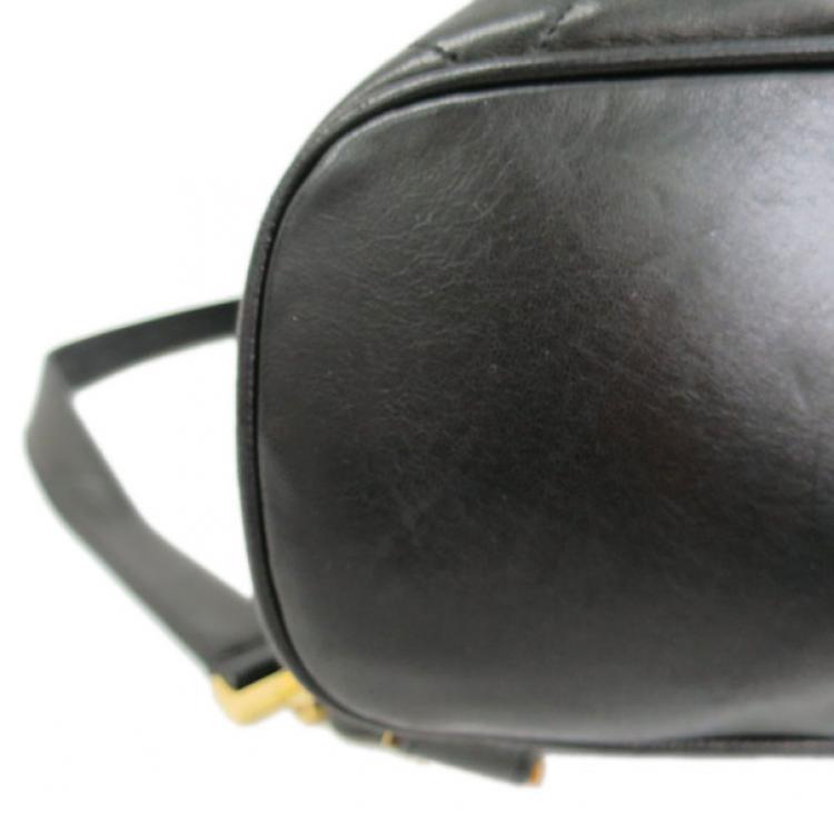 Pre Owned Chanel Black Quilted Lambskin Backpack