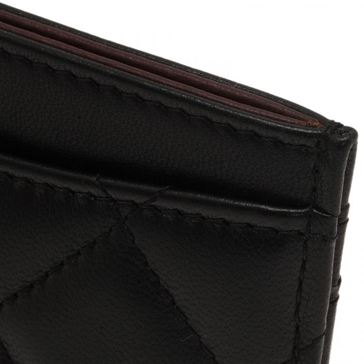 Pre Owned Chanel Black Quilted Lambskin Classic Card Holder