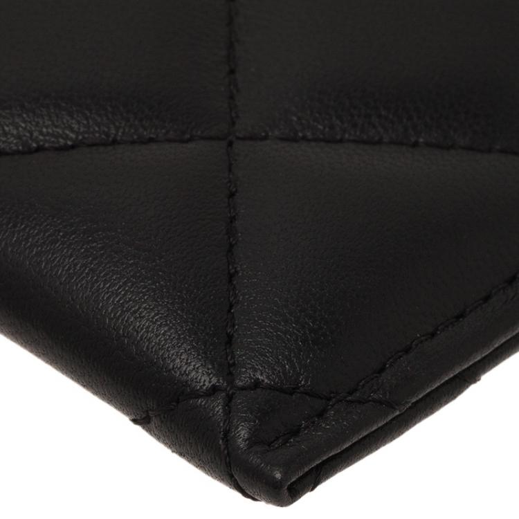 Pre Owned Chanel Black Quilted Lambskin Classic Card Holder