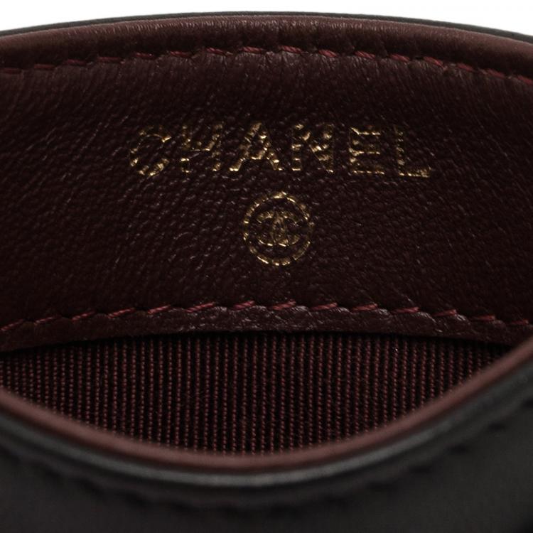 Pre Owned Chanel Black Quilted Lambskin Classic Card Holder