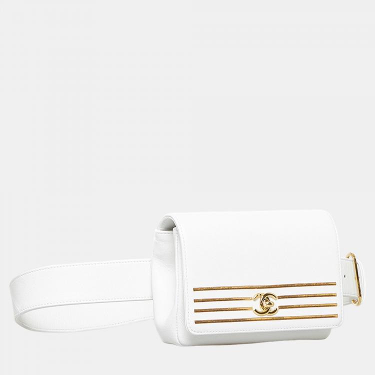 Chanel white belt discount bag