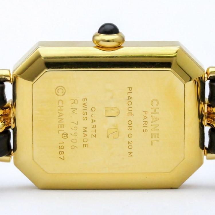 Pre Owned Chanel Black Gold-Plated Steel Premiere Rock Women's Wristwatch 20MM