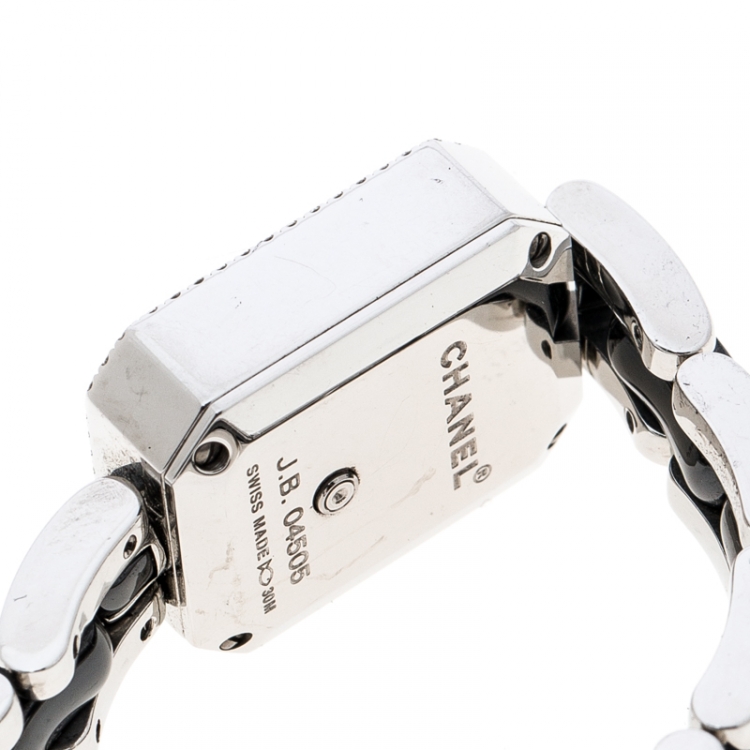 Pre Owned Chanel Black Diamonds Stainless Steel & Ceramic Premiere Mini Women's Wristwatch 15MM